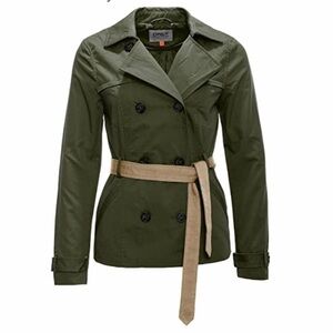 ONLY Short Double Breasted Mint Trench Coat